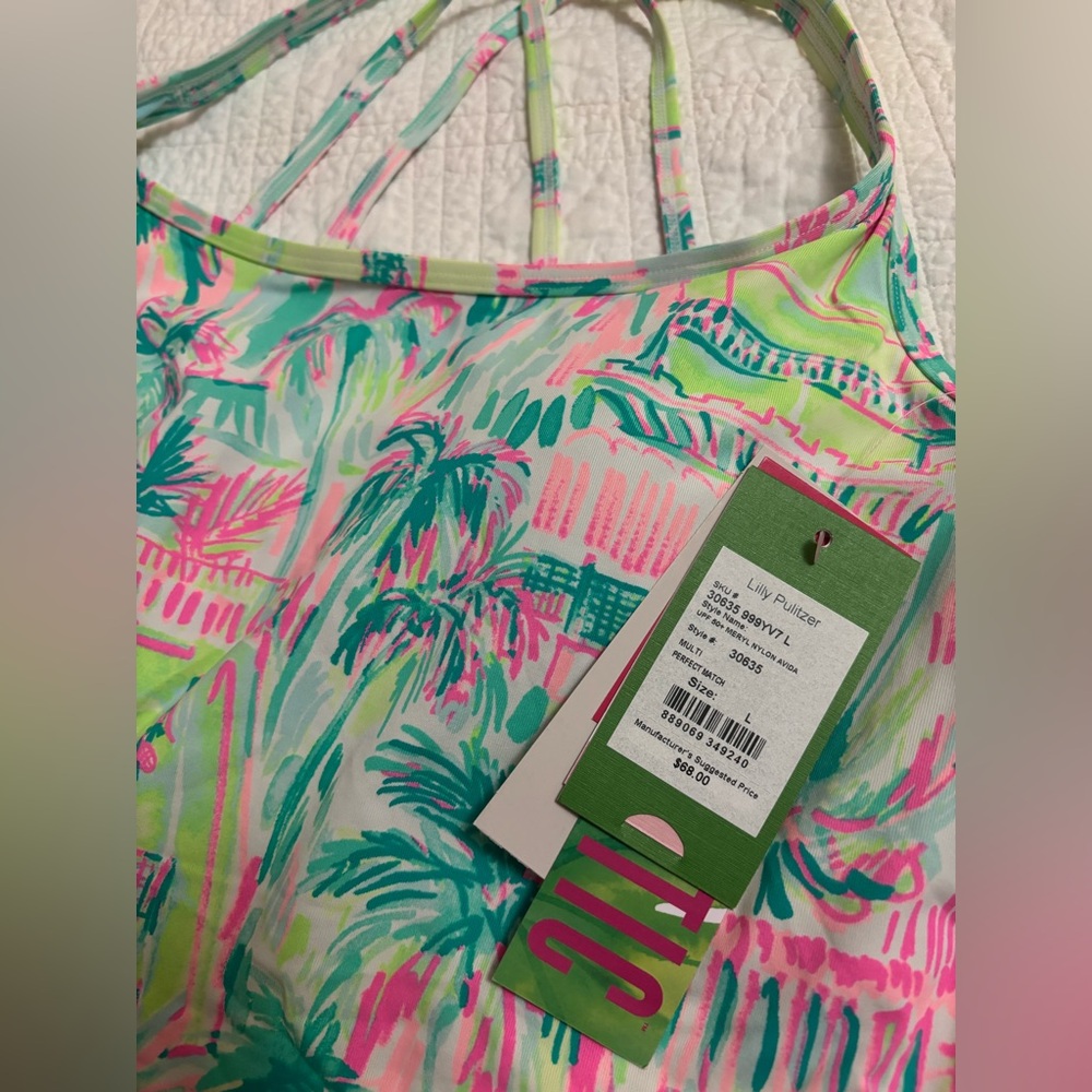 Lilly Pulitzer Upf50+ Meryl nylon avida top NWT size L $30